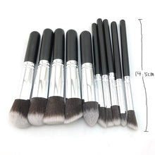 Load image into Gallery viewer, Makeup Brushes Set 10 Pcs Silver/Golden