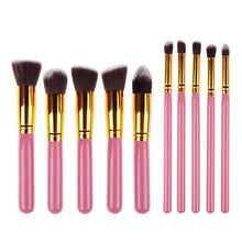 Load image into Gallery viewer, Makeup Brushes Set 10 Pcs Silver/Golden