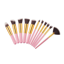 Load image into Gallery viewer, Makeup Brushes Set 10 Pcs Silver/Golden