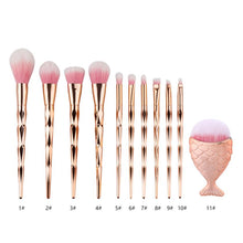 Load image into Gallery viewer, Diamond Fish Makeup Brush Set